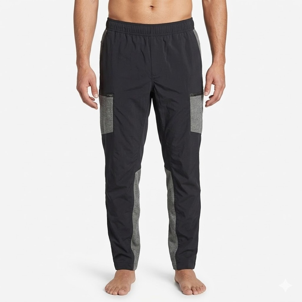 Eddie Bauer Sri Lanka Hybrid Cargo Jogger Pants L Black Polyester Spandex EUC
